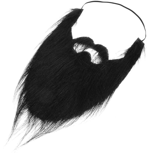 BESTYASH Großer Schwarzer Fake Beard Für Kostüme Realistisches Bartkostüm Für Männer Für Halloween Und Kostümpartys Vielseitiges Kostümzubehör Mit Kinn-Design von BESTYASH