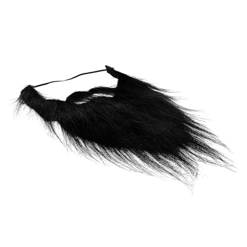 BESTYASH Großer Schwarzer Falscher Vollbart aus Plüsch Ergonomisch Geformt Wiederverwendbar für Karneval Cosplay Party Fasching und Halloween Geeignet von BESTYASH