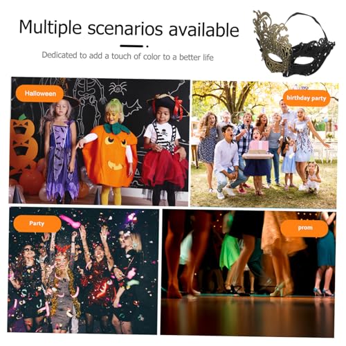 BESTYASH Halbgesichtige Masquerade Maske aus Schwarzem und Goldenem Spitzenmaterial mit Elastischem Band Komfortabel für Halloween Karneval Abschlussball Cosplay und Fotorequisiten BESTYASH Halbgesichtige Masquerade Maske aus Schwarzem und Goldenem Spitzenmaterial mit Elastischem Band Komfortabel für Halloween Karneval Abschlussball Cosplay und Fotorequisiten von BESTYASH