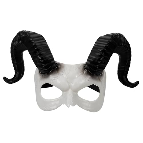BESTYASH Halbgesichts Maske mit Elastischem Band Halloween Teufelsmaske aus Stabilem Kunststoff Oxhornförmig für Karneval Cosplay Maskenball Gruselige Partydekoration BESTYASH Halbgesichts Maske mit Elastischem Band Halloween Teufelsmaske aus Stabilem Kunststoff Oxhornförmig für Karneval Cosplay Maskenball Gruselige Partydekoration von BESTYASH