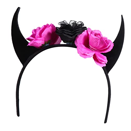 BESTYASH Halloween Haarreif mit Horn und Rosen Design Schwarzes Stirnband für Kostümpartys Gruseliges Kopfschmuck für Damen Geeignet für Halloween Feiern und Cosplay BESTYASH Halloween Haarreif mit Horn und Rosen Design Schwarzes Stirnband für Kostümpartys Gruseliges Kopfschmuck für Damen Geeignet für Halloween Feiern und Cosplay von BESTYASH