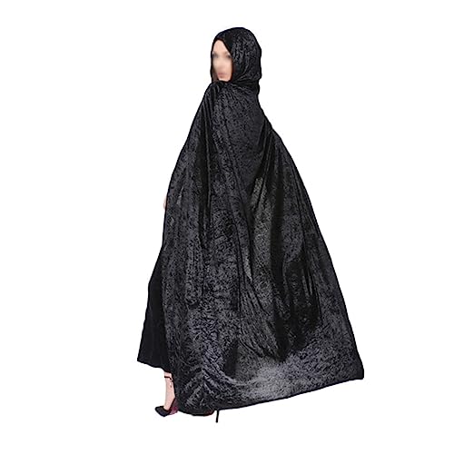 BESTYASH Halloween Hexen Umhang Mit Kapuze Zauberer Robe Cosplay Kostüm Für Damen Und Herren Schwarz Für Halloween Partys Und Maskeraden von BESTYASH
