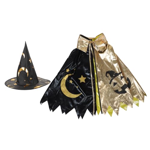 BESTYASH Halloween Magierkostüm mit Sternenmuster Umhang und Faltbarem Hut Atmungsaktiv für Kostümpartys Rollenspiele und Geburtstagsfeiern BESTYASH Halloween Magierkostüm mit Sternenmuster Umhang und Faltbarem Hut Atmungsaktiv für Kostümpartys Rollenspiele und Geburtstagsfeiern von BESTYASH