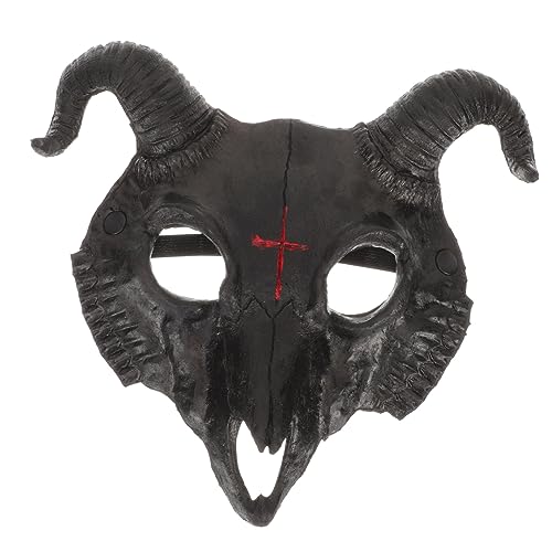 BESTYASH Halloween-Maske Schutzmaske Maskerade-Maske Tiara Tierförmige Maske Festival-Ziegen-Cosplay bilden Dekorationen Ziegenkopf schmücken Kind Haube Pu von BESTYASH