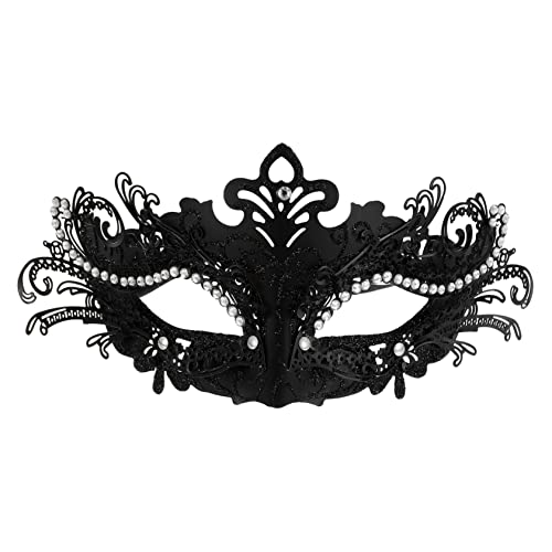 BESTYASH Halloween-Maske Halloween-Party-Masken Halloween-Horrormaske Halloween-Hälfte Gesicht halloween masken halloweenmaske Frauen-Maskerade-Maske Kostüm Party Maske Plastik Black von BESTYASH