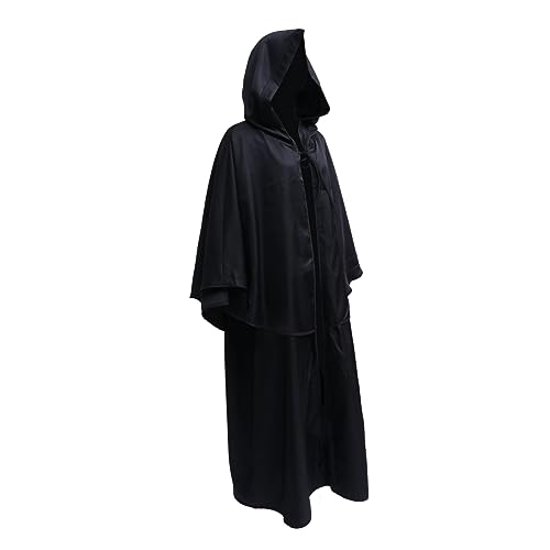 BESTYASH Halloween-Umhang Plüsch Superheld mit Kapuze Haube Mäntel Halloween umhang Halloween Costume schwarzes Cape halloweenkostüme Halloween-Kapuzenmantel Cosplay -Kostüm Polyester Black von BESTYASH