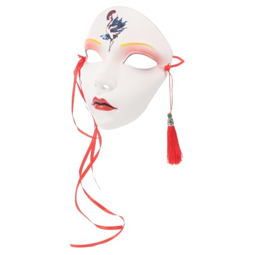 BESTYASH Hanfu Maske Cosplay Masken Plastikmaske Dekor Halloween Party Maskendekor Streichmaske Dekor Quastenmaske Festival Streichwerkzeug Maske Requisite Erwachsene Frauen von BESTYASH