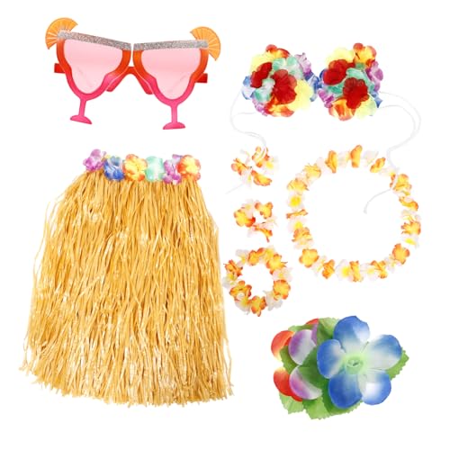 BESTYASH Hawaiianisches Partyset Mit Blumenkranz Haarspange Und Strohrock Teiliges Kostümzubehör Für Sommer Und Strandpartys Für Luau Feiern Und Festliche Anlässe BESTYASH Hawaiianisches Partyset Mit Blumenkranz Haarspange Und Strohrock Teiliges Kostümzubehör Für Sommer Und Strandpartys Für Luau Feiern Und Festliche Anlässe von BESTYASH