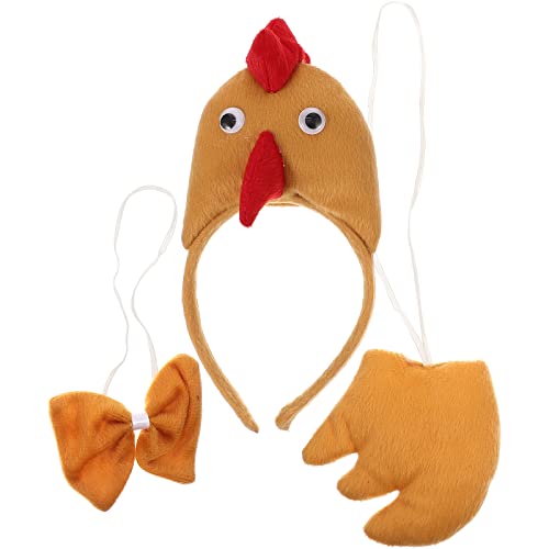 BESTYASH Huhn 3D Tier Kostüm 3D Küken Stirnband Fliege Schwanz Set für Ostern Cosplay Party BESTYASH Huhn 3D Tier Kostüm 3D Küken Stirnband Fliege Schwanz Set für Ostern Cosplay Party von BESTYASH