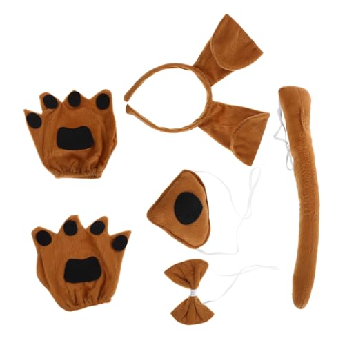 BESTYASH Hundekostüm mit Ohren Stirnband Fliege Nase Handschuhen Weiches Atmungsaktives Tierkostüm Zubehör für Jungen und Mädchen für Halloween und Fasching BESTYASH Hundekostüm mit Ohren Stirnband Fliege Nase Handschuhen Weiches Atmungsaktives Tierkostüm Zubehör für Jungen und Mädchen für Halloween und Fasching von BESTYASH