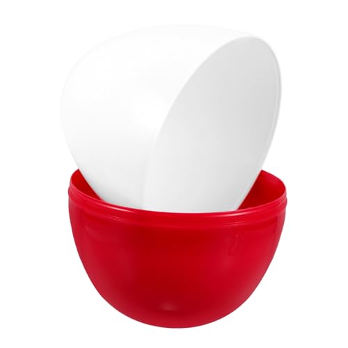 BESTYASH Jumbo Weiß Rot Befüllbares Kunststoff Ei mit Öffnung Großes Riesen Ei für Osterdeko DIY Füllspielzeug und Osterparty Vielseitige Dekoration von BESTYASH