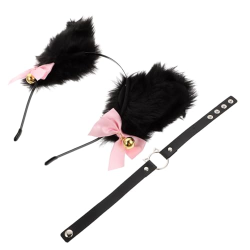 BESTYASH Katze Ohren Haarreif aus Plüsch mit Langem Fell Chic Stirnband und Halsband Weich und Bequem für Cosplay Party Festival und Alltag Attraktiv und Modisch von BESTYASH