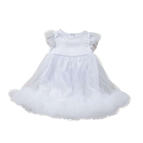 BESTYASH 100 Größe Baby Mädchen Weißes Tüll Partykleid Kleinkind Partykostüm Geburtstagskleid von BESTYASH