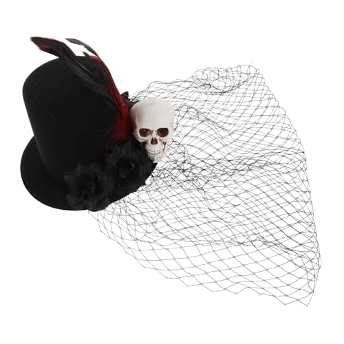 BESTYASH Kleiner Vintage Fascinator Hut Schwarzes Schleier Haaraccessoire mit Rosen und Federn Mini Tea Party Kopfbedeckung für Halloween und Maskerade BESTYASH Kleiner Vintage Fascinator Hut Schwarzes Schleier Haaraccessoire mit Rosen und Federn Mini Tea Party Kopfbedeckung für Halloween und Maskerade von BESTYASH