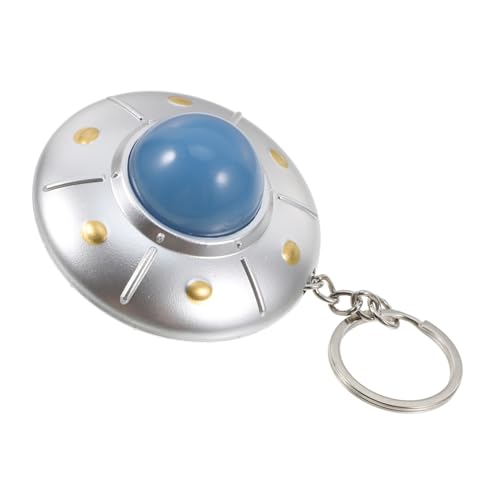 BESTYASH LED Beleuchteter Ufo Schlüsselanhänger Langlebiger Weltraum Schlüsselring mit Sound Accessoire für Schnelle Schlüsselsuche im Dunkeln Silberfarbenes Design für Jungen und Mädchen von BESTYASH