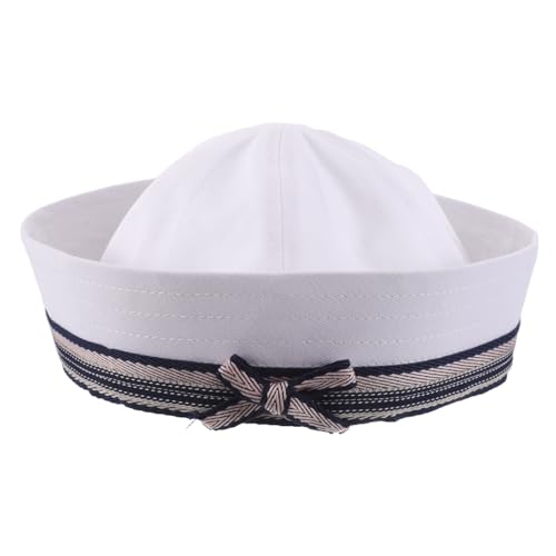 BESTYASH Leichte Damen Seemannsmütze mit Schleifenakzent Themen Party Hut Yacht Kapitän Kostüm für Fotoshootings und Cosplay Kopfumfang von BESTYASH