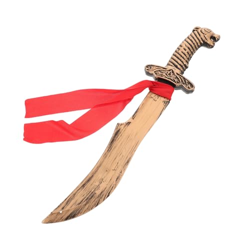 BESTYASH Leichte Kunststoff Spielzeugschwert für Mittelalterliche Ritterwaffe mit Leoparden Design und Band Sicherer Party und Halloween Zubehör für Rollenspiele und Kostüme von BESTYASH