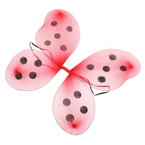 BESTYASH Leistung Marienkäferflügel gesichtsschminke halloween costume de halloween karnevalskleidung kinderkleider igelkostümkinder zarter Marienkäferflügel Verkleide dich Tuch rot von BESTYASH