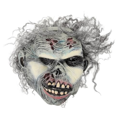 BESTYASH Lockige Tiermaske für Halloween-Party Maskerade-Jahrgang Wolf Maskerade Masken schmücken Grimasse halloween masken halloweenmaske einzigartige Maske Festivalmaske Emulsion Grey von BESTYASH