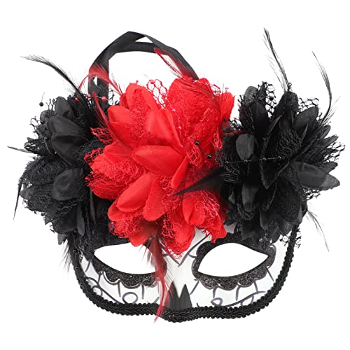 BESTYASH Maskerade Maske Dekorationen Tag der Toten beängstigende Maske Halloween-Maske Cosplay halloween costume halloween kleidung Maskerade-Maske für Frauen Plastik Black von BESTYASH