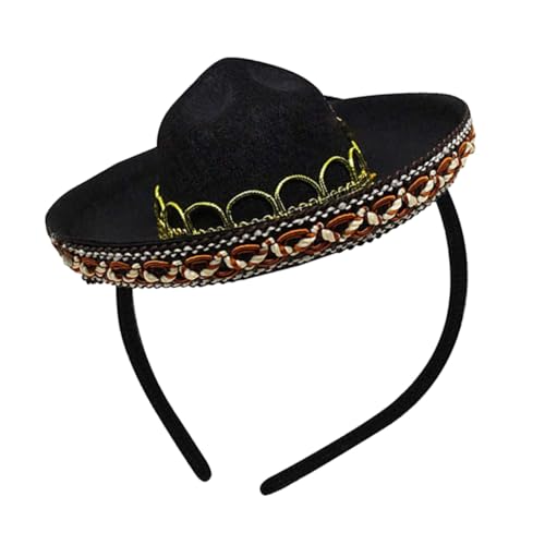 BESTYASH Mexikanischer Mini hut Haarreif Leichtes nicht Verblassendes Material Karneval Party Kopfschmuck Faschingszubehör für Kostüm und Fotoaccessoires von BESTYASH