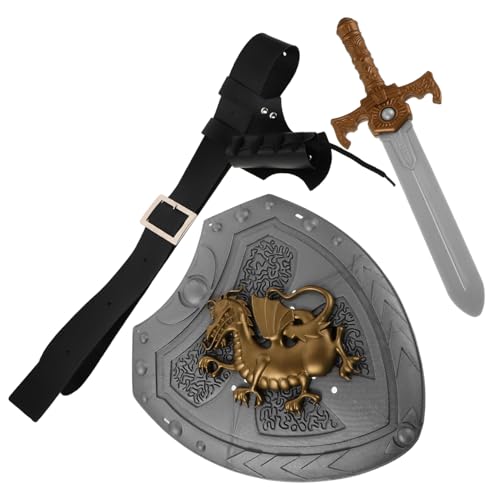 BESTYASH Mittelalterliches Cosplay Set mit Authentischem Ritterschild Piratenschwert und Leichtem Gürtelhalter Historische Kostüm-Accessoires für Halloween Festivals und Rollenspiele von BESTYASH