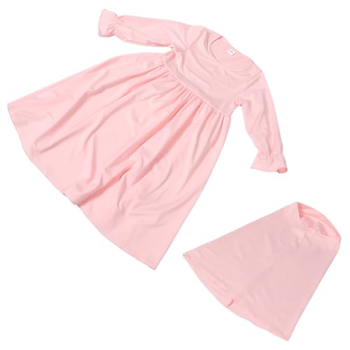 BESTYASH Muslimisches Kleiderset Für Mädchen Mit Langen Ärmeln Und Hijab Gebetskleid Für Kleinkinder Islamische Kleidung Für Junge Mädchen Frühling-sommer-abendkleid von BESTYASH