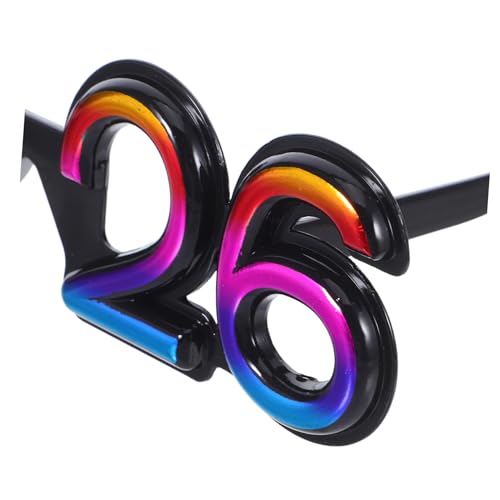 BESTYASH Neujahrsbrille Partybrille Silvester Brille aus Robustem Pc Material Leichte Bunte Zahlenbrille für Neujahrsfeier Halloween Abschlussfeier und Fotorequisiten von BESTYASH