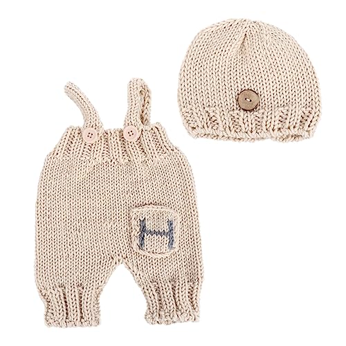 BESTYASH Newborn Knitted Suspender Outfit Mit Mütze Handgefertigte Foto-requisiten Für Neugeborene Für Kreative Fotografie-sessions Und Besondere Anlässe von BESTYASH