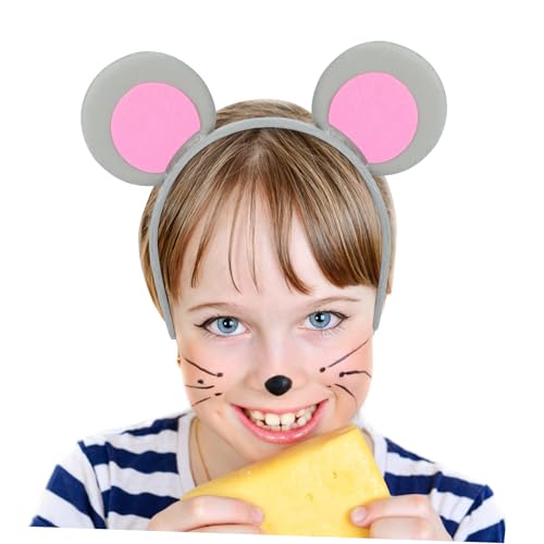 BESTYASH Niedlicher Mausohren Haarreifen für Damen Bequemes Langlebiges Stirnband Vielseitiges Kostüm Accessoire für Halloween Karneval Cosplay und Party Einzigartiges Design Graue von BESTYASH