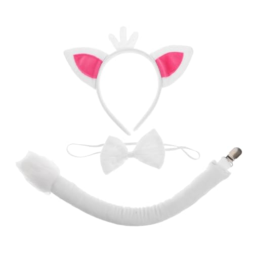 BESTYASH Niedliches Fuchs Ohren Stirnband Und Fuchsschwanz Set Mit Schleife Tierkopfbedeckung Für Halloween Karneval Und Cosplay Perfektes Kostümzubehör Für Erwachsene von BESTYASH