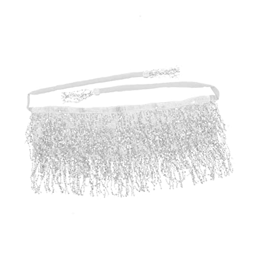 BESTYASH Pailletten Quaste Hüft tuch halloween party hochzeitslaken the weddi hochzeitstruhe hochzeitsdirndl charms Hüfttuch für Bauchtanz Bauchtanzrock Tanzröcke Schal Tanzschals Silver von BESTYASH