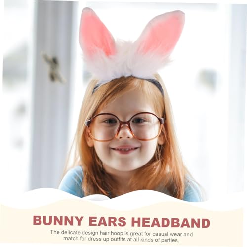 BESTYASH Plüsch Hasenohren Haarreif Damen Bunny Ear Headband Weich Komfortabel Tierkostüm Accessoire für Party Karneval Cosplay von BESTYASH