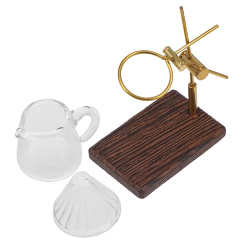 BESTYASH Puppenhaus Miniatur Kaffeehalter aus Holz mit Kaffeekanne Mini Möbel für Puppenhaus Küche Realistisches Dekorationszubehör Teiliges für Mini Wohnzimmer von BESTYASH