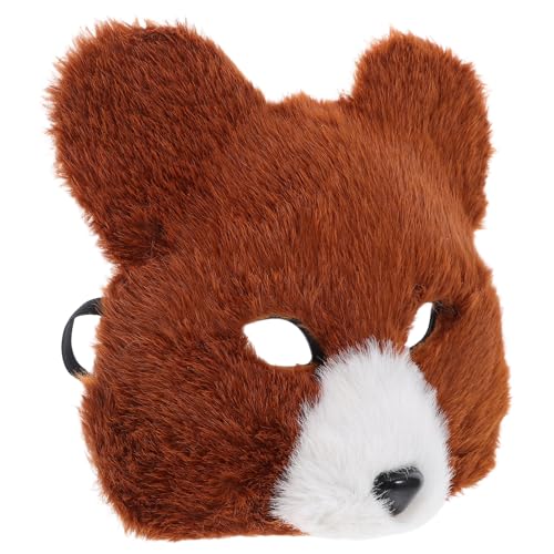 BESTYASH Realistische Braune Bärenmaske aus Weichem Plüsch Bequemes Vollkopf-kostümzubehör für Halloween Cosplay und Maskenball Lebensnahes Tierkopf-design für Erwachsene von BESTYASH
