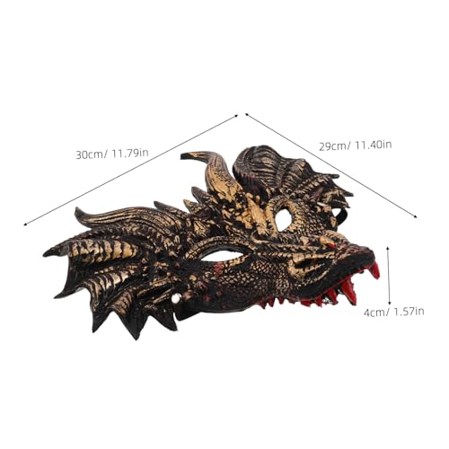 BESTYASH Realistische Halloween Drachen Maske aus Leichtem PU Drachenkopf Vollgesichts-cosplay für Maskenball Kostümparty und Theater Detailreich und Angenehm für Erwachsene BESTYASH Realistische Halloween Drachen Maske aus Leichtem PU Drachenkopf Vollgesichts-cosplay für Maskenball Kostümparty und Theater Detailreich und Angenehm für Erwachsene von BESTYASH