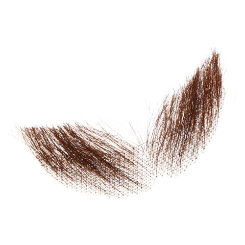 BESTYASH Realistischer Männer Schnurrbart aus Echtem Haar Hautfreundlich Selbstklebend Filmreife Verarbeitung Vielseitiges Kostümaccessoire für Halloween Cosplay Theater und Partys Braun von BESTYASH