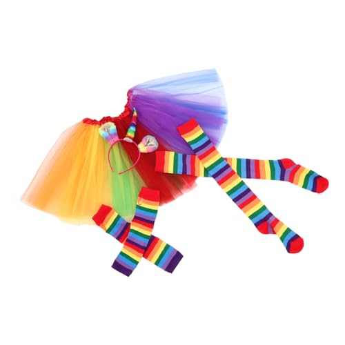 BESTYASH Regenbogen Tutu Kleid Für Partys Tüllrock Mit Rüsche Fotografie Tutu Rock Handschuhe Socken Haarband Für Erwachsene Buntes Kostüm Für Fasching Und Karneval BESTYASH Regenbogen Tutu Kleid Für Partys Tüllrock Mit Rüsche Fotografie Tutu Rock Handschuhe Socken Haarband Für Erwachsene Buntes Kostüm Für Fasching Und Karneval von BESTYASH
