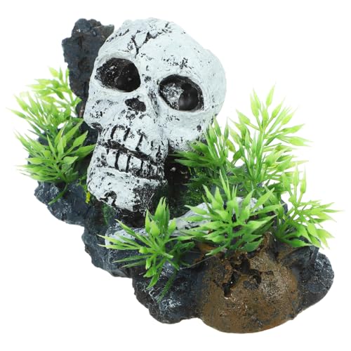 BESTYASH Resin Aquarium Skull Head Dekoration Halloween Fish Tank Ornament Aquarium Landschaft Versteck Leichtes Detailreiches Dekoobjekt für Süßwasser und Meerwasserbecken BESTYASH Resin Aquarium Skull Head Dekoration Halloween Fish Tank Ornament Aquarium Landschaft Versteck Leichtes Detailreiches Dekoobjekt für Süßwasser und Meerwasserbecken von BESTYASH
