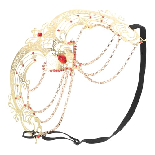 BESTYASH Rhinestone Halbgesichtsmaske mit Quasten und Ketten Leichte Halloween Cosplay Maske Dekorative Augenbinde für Damen Eleganter Party und Karnevalsschmuck BESTYASH Rhinestone Halbgesichtsmaske mit Quasten und Ketten Leichte Halloween Cosplay Maske Dekorative Augenbinde für Damen Eleganter Party und Karnevalsschmuck von BESTYASH