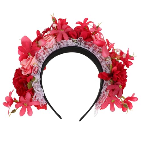 BESTYASH Rotes Blumenschmuck Stirnband für Partys und Halloween Bequeme Haarschmuck für Kostüme und Alltäglichen Gebrauch BESTYASH Rotes Blumenschmuck Stirnband für Partys und Halloween Bequeme Haarschmuck für Kostüme und Alltäglichen Gebrauch von BESTYASH