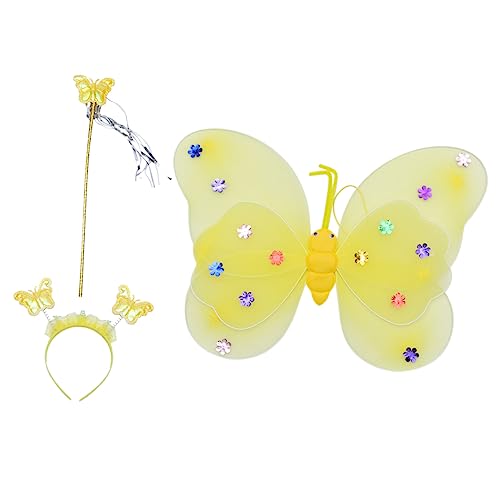 BESTYASH Schmetterlingsflügel Flügel Kostüm dunkle Feenflügel rosa Feenflügel hühner verstellbarer schultergurt Feenflügel Schmetterlinge Feenflügel für Mädchen Stoff Yellow BESTYASH Schmetterlingsflügel Flügel Kostüm dunkle Feenflügel rosa Feenflügel hühner verstellbarer schultergurt Feenflügel Schmetterlinge Feenflügel für Mädchen Stoff Yellow von BESTYASH