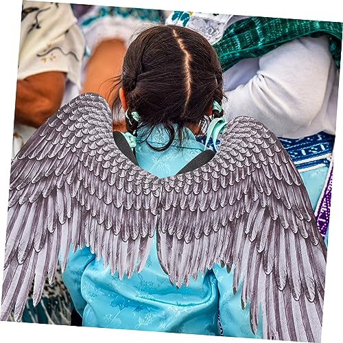 BESTYASH Schwarze Engelsflügel Cosplay Flügel für Halloween Kostüm Bühnenperformance Party Deko Leichte Bequeme Flügel Requisite für Tanz Fotoaccessoire von BESTYASH