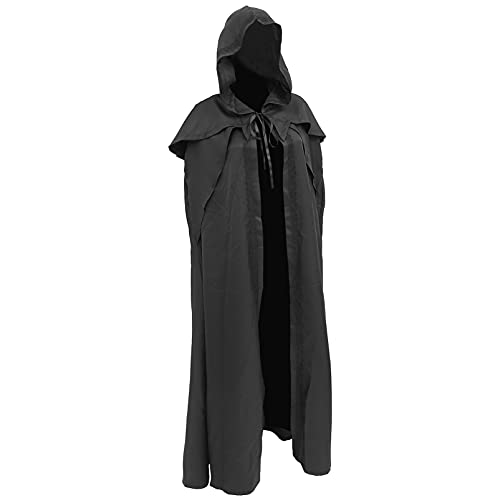 BESTYASH Männer Kapuzenrobe Cape Schwarz Halloween Prop Cosplay Kostüm Umhang Robe Mit Kapuze Für Themen BESTYASH Männer Kapuzenrobe Cape Schwarz Halloween Prop Cosplay Kostüm Umhang Robe Mit Kapuze Für Themen von BESTYASH