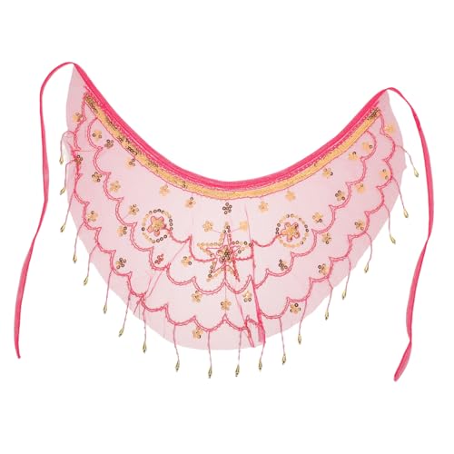 BESTYASH Sheer Mesh Belly Dance Face Veil mit Pailletten Perlen und Fransen Ägyptischer Tribal Tanzschal für Frauen Vielseitiges Tanz Halloween-cosplay-accessoire Mystische Quasten von BESTYASH