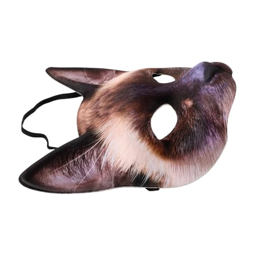 BESTYASH Spaßige Katzenmaske Halbgesicht aus EVA Stoff Unisex Halloween Kostüm Masquerade Cat Face Maske für Karneval Cosplay Party Bannette Braune Siamkatzenoptik BESTYASH Spaßige Katzenmaske Halbgesicht aus EVA Stoff Unisex Halloween Kostüm Masquerade Cat Face Maske für Karneval Cosplay Party Bannette Braune Siamkatzenoptik von BESTYASH