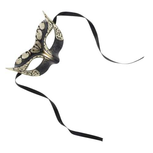 BESTYASH Tanzmaske Dekorativ Funkeln Halloween Outfits Maskerade-partydekorationen Paillette Smoking Maske Gefiedert Kostüm Festival Masken Maskerade Masken Stütze Maskerade Golden Plastik von BESTYASH