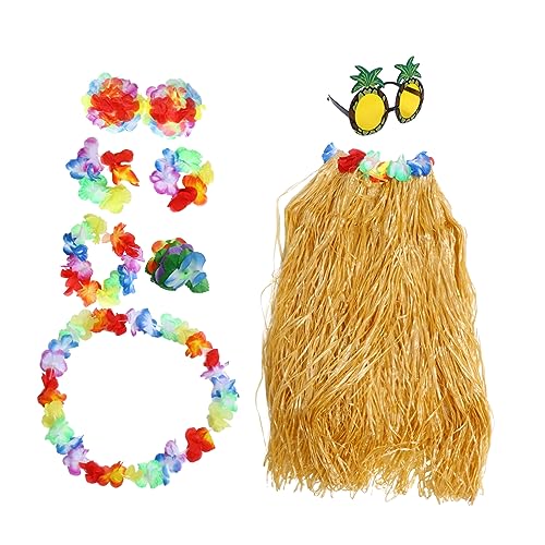 BESTYASH Wunderschönes Hawaii Kostüm Set 1 Stück Strohrock Mit Brille Praktisches Kostüm Für Party BESTYASH Wunderschönes Hawaii Kostüm Set 1 Stück Strohrock Mit Brille Praktisches Kostüm Für Party von BESTYASH