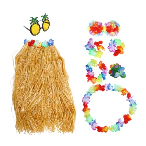 BESTYASH Teiliges Hawaii Kostüm Mit Gras Röcken Ananasbrille Und Blumenaccessoires Für Sommer Partys Und Strand Events Für Hula Tänze Und Tropische Feierlichkeiten BESTYASH Teiliges Hawaii Kostüm Mit Gras Röcken Ananasbrille Und Blumenaccessoires Für Sommer Partys Und Strand Events Für Hula Tänze Und Tropische Feierlichkeiten von BESTYASH