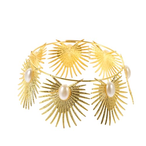 BESTYASH Tortendekoration mit Perlen Vintage Design für Hochzeiten Geburtstagsfeiern Partys Krone als Haaraccessoire und Dekoration für Verschiedene Anlässe Gold von BESTYASH